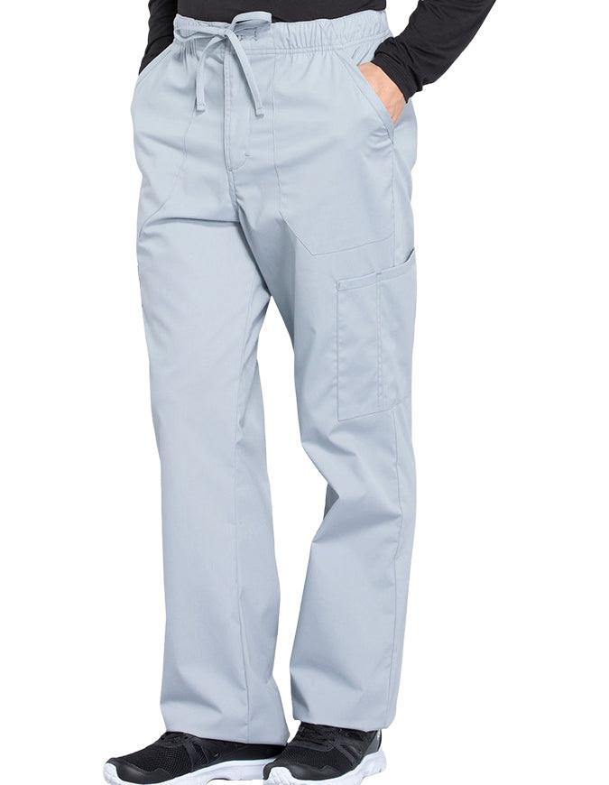 Cherokee Workwear Professionals Men's Tapered Leg Drawstring Cargo Petite Pant - Cool Grey