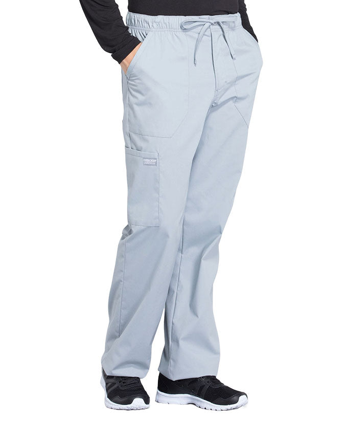 Cherokee Workwear Professionals Men's Tapered Leg Drawstring Cargo Pant - Grey