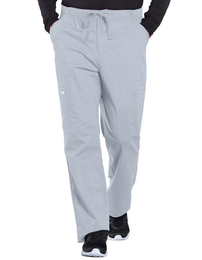 Cherokee Workwear Professionals Men's Tapered Leg Drawstring Cargo Petite Pant - Cool Grey