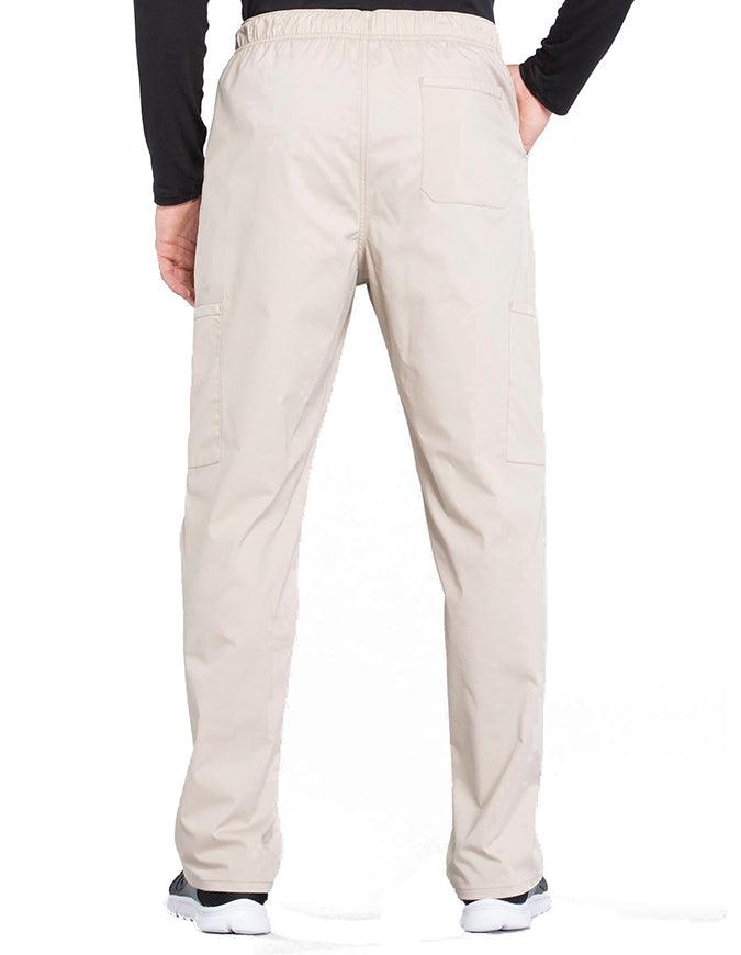 Cherokee Workwear Professionals Men's Tapered Leg Drawstring Cargo Petite Pant - Khaki