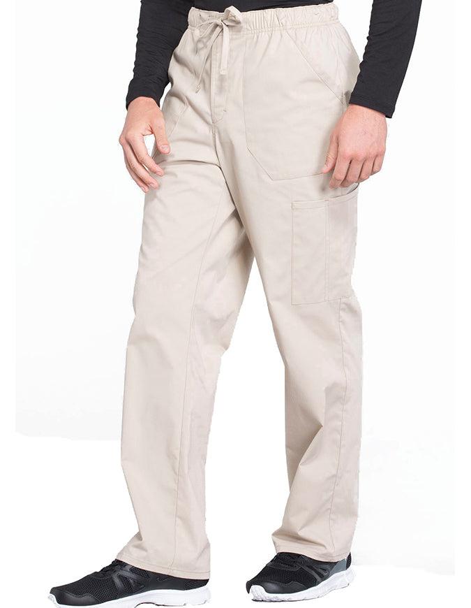 Cherokee Workwear Professionals Men's Tapered Leg Drawstring Cargo Petite Pant - Khaki