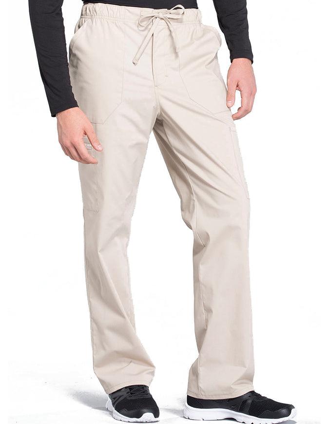 Cherokee Workwear Professionals Men's Tapered Leg Drawstring Cargo Petite Pant - Khaki