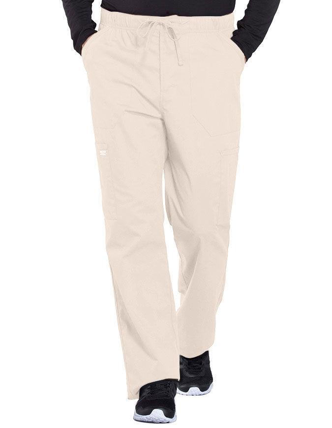 Cherokee Workwear Professionals Men's Tapered Leg Drawstring Cargo Petite Pant - Khaki