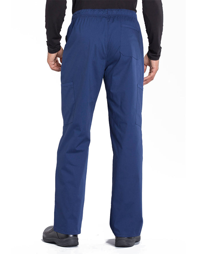 Cherokee Workwear Professionals Men's Tapered Leg Drawstring Cargo Pant - Navy