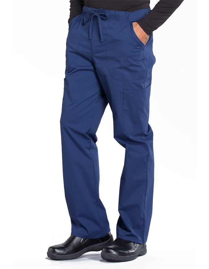 Cherokee Workwear Professionals Men's Tapered Leg Drawstring Cargo Pant - Navy