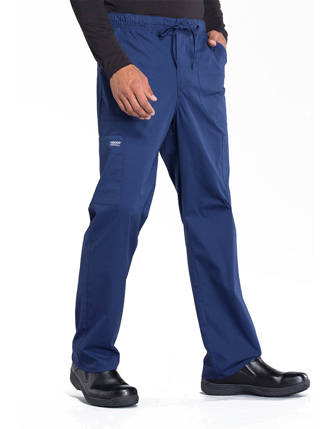 Cherokee Workwear Professionals Men's Tapered Leg Drawstring Cargo Pant - Navy