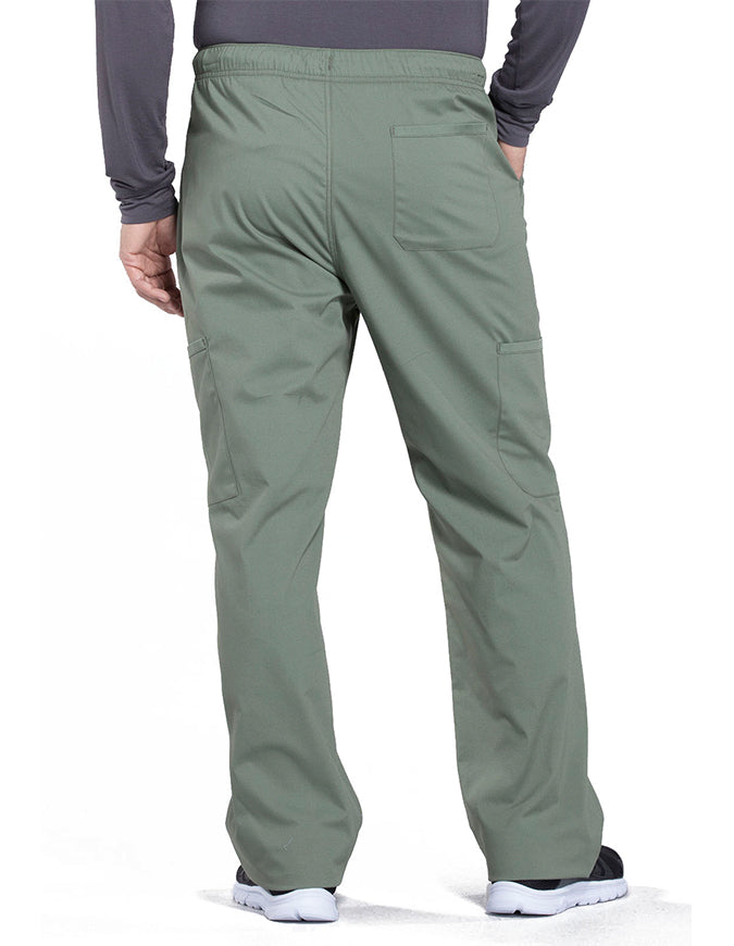 Cherokee Workwear Professionals Men's Tapered Leg Drawstring Cargo Pant - Olive