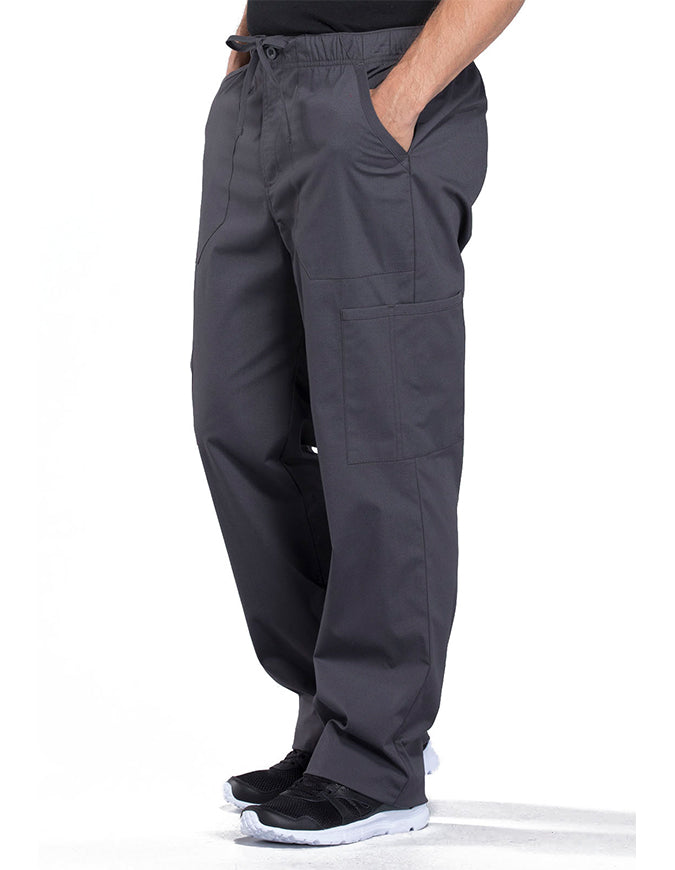 Cherokee Workwear Professionals Men's Tapered Leg Drawstring Cargo Pant - Pewter