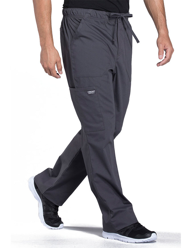 Cherokee Workwear Professionals Men's Tapered Leg Drawstring Cargo Pant - Pewter