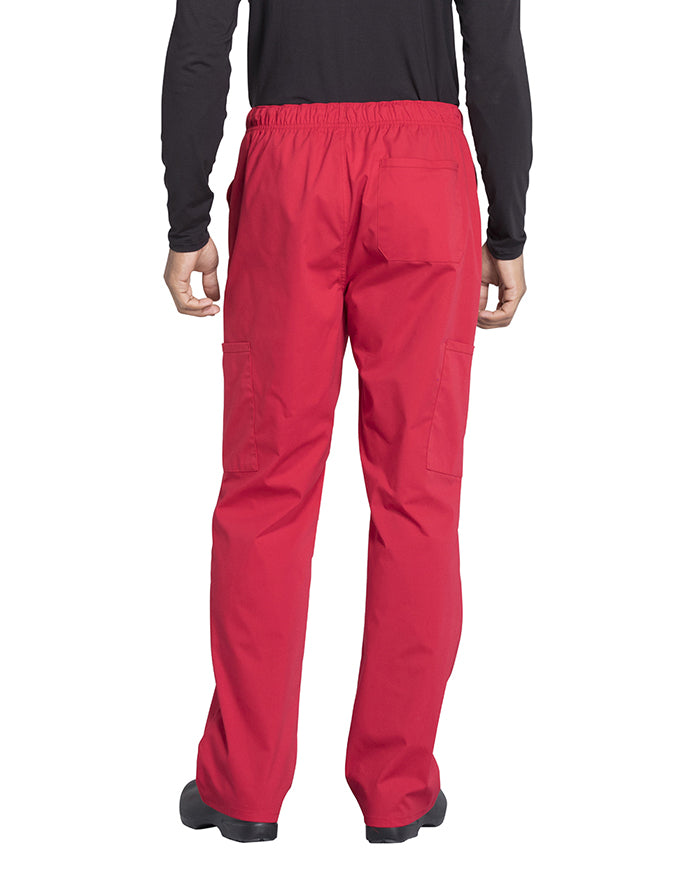 Cherokee Workwear Professionals Men's Tapered Leg Drawstring Cargo Pant - Red