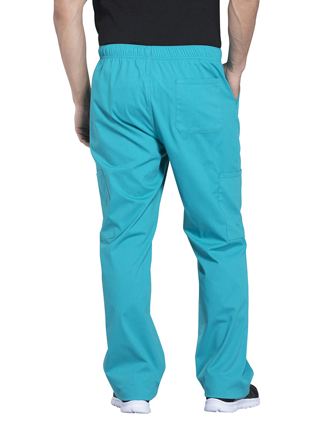 Cherokee Workwear Professionals Men's Tapered Leg Drawstring Cargo Pant - Teal Blue