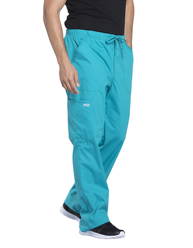 Cherokee Workwear Professionals Men's Tapered Leg Drawstring Cargo Pant - Teal Blue