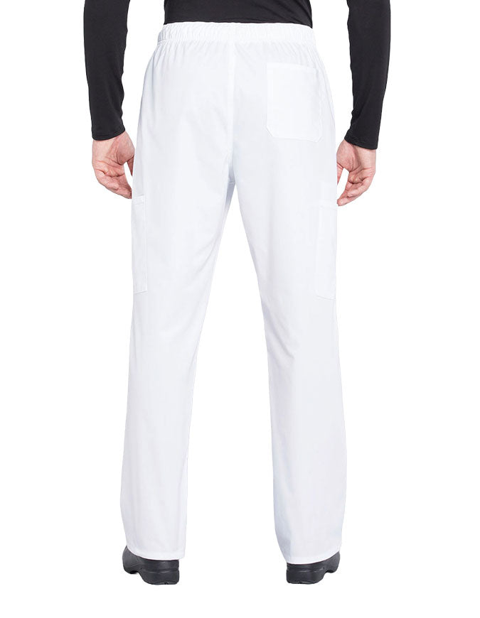 Cherokee Workwear Professionals Men's Tapered Leg Drawstring Cargo Pant - Whiteac