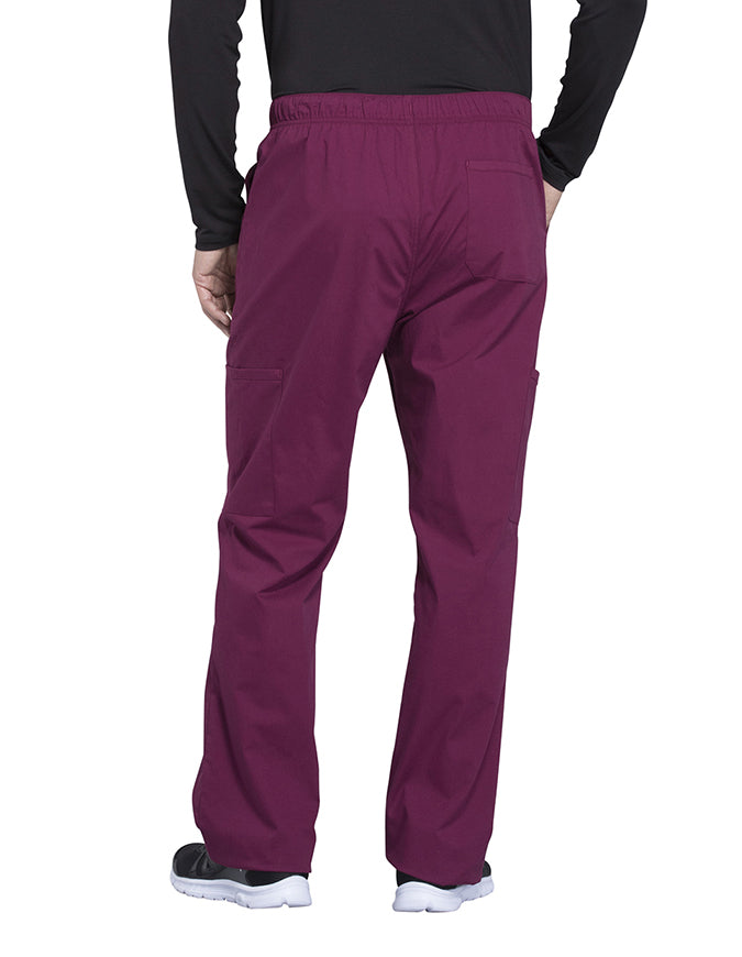 Cherokee Workwear Professionals Men's Tapered Leg Drawstring Cargo Pant - Wine