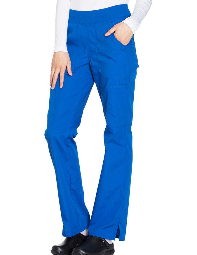 Cherokee Workwear Women's Mid Rise Straight Leg Pull-on Cargo Tall Pant royal