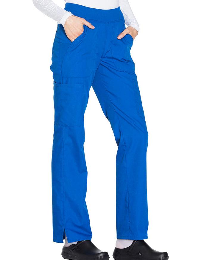 Cherokee Workwear Women's Mid Rise Straight Leg Pull-on Cargo Tall Pant royal