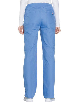 Cherokee Workwear Women's Mid Rise Straight Leg Pull-on Cargo Pant - Ciel Blue