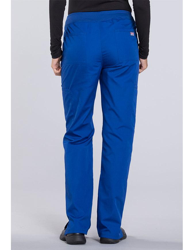 Cherokee Workwear Women's Mid Rise Straight Leg Pull-on Cargo Pant - Royal Blue