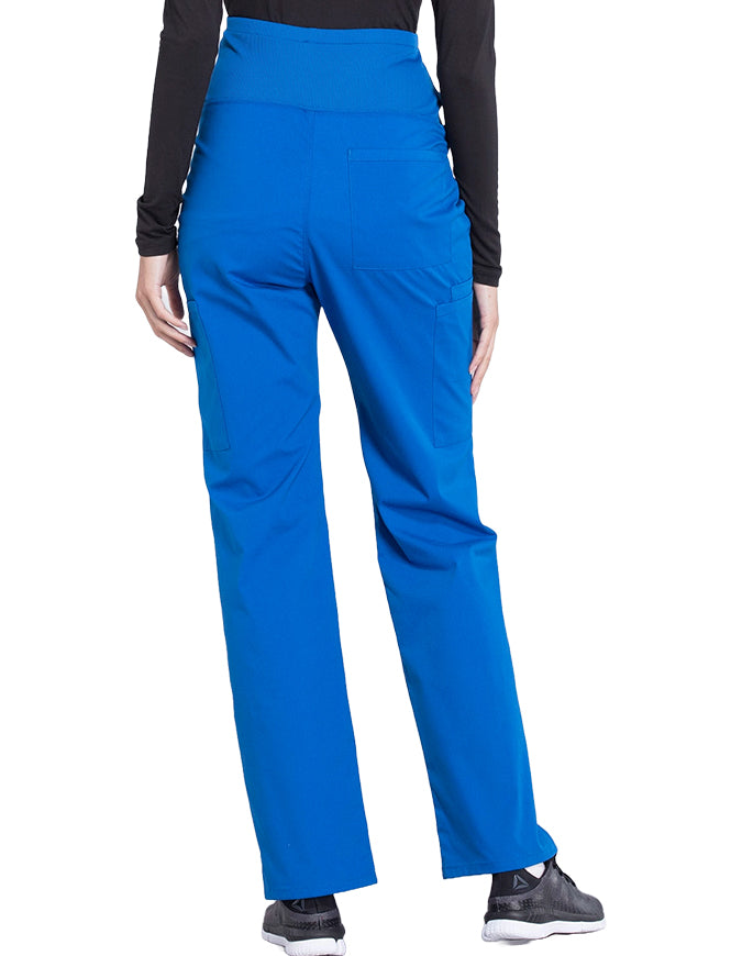 Cherokee Workwear Professionals Maternity Knit Waist Straight Leg Petite Pant - Royal