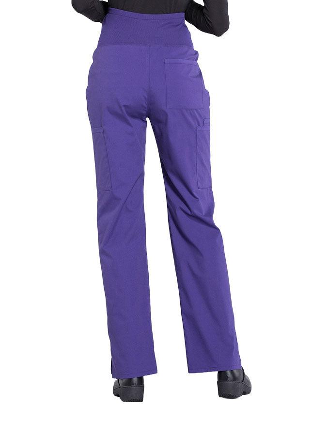 Cherokee Workwear Professionals Maternity Knit Waist Straight Leg Pant Grape