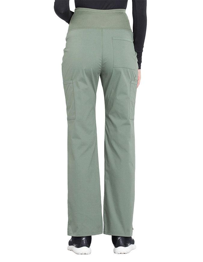 Cherokee Workwear Professionals Maternity Knit Waist Straight Leg Pant Olive