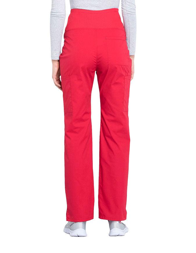 Cherokee Workwear Professionals Maternity Knit Waist Straight Leg Pant Red