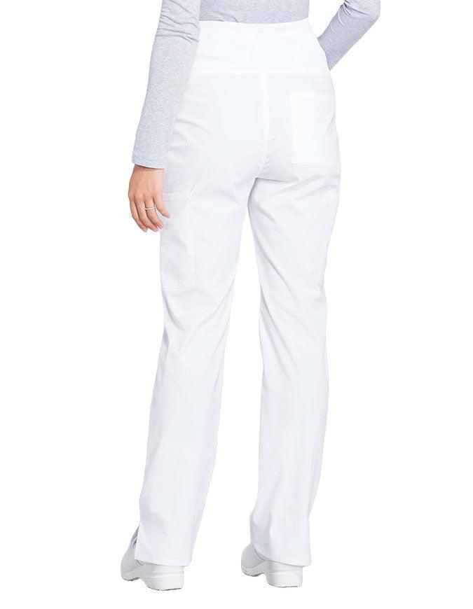 Cherokee Workwear Professionals Maternity Knit Waist Straight Leg Pant White