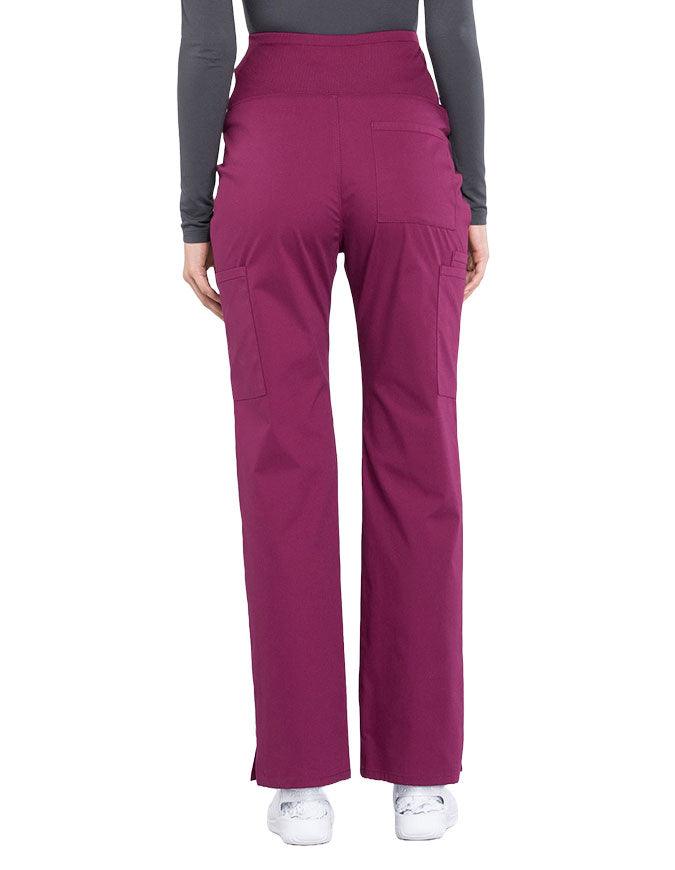 Cherokee Workwear Professionals Maternity Knit Waist Straight Leg Pant Wine