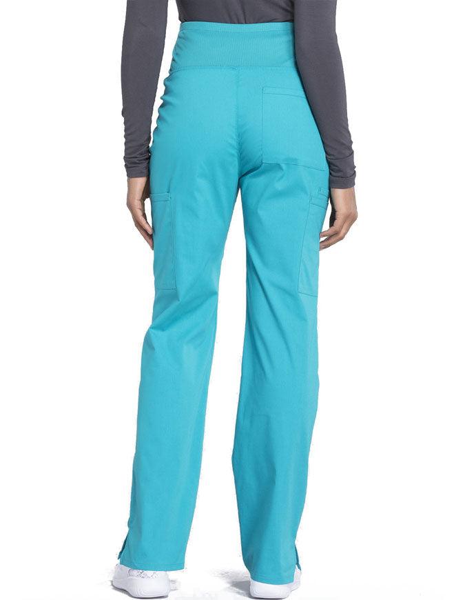 Cherokee Workwear Professionals Maternity Knit Waist Straight Leg Pant Teal Blue