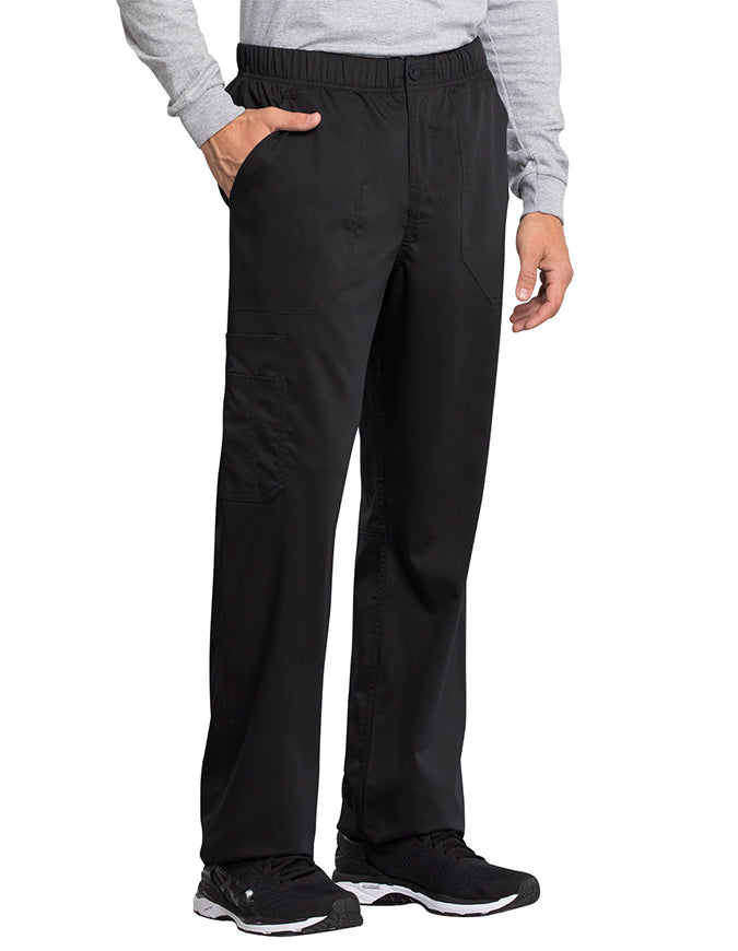 Cherokee Workwear Revolution Tech Men's Mid Rise Straight Leg Zip Fly Pant Black