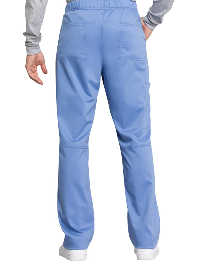 Cherokee Workwear Revolution Tech Men's Mid Rise Straight Leg Zip Fly Tall Pant -Ciel Blue