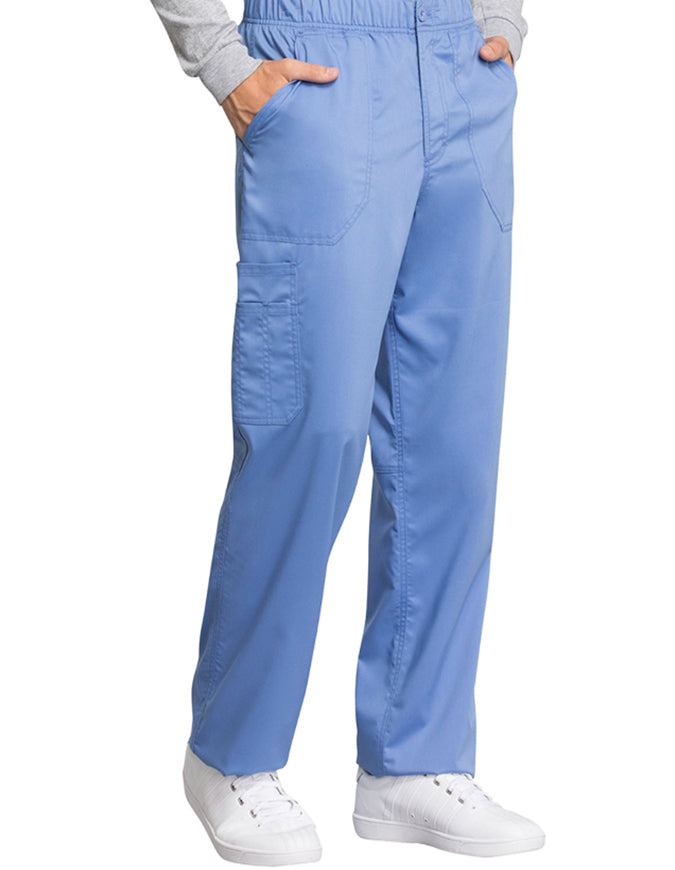 Cherokee Workwear Revolution Tech Men's Mid Rise Straight Leg Zip Fly Pant Ciel