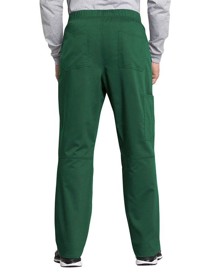 Cherokee Workwear Revolution Tech Men's Mid Rise Straight Leg Zip Fly Pant  Hunter green