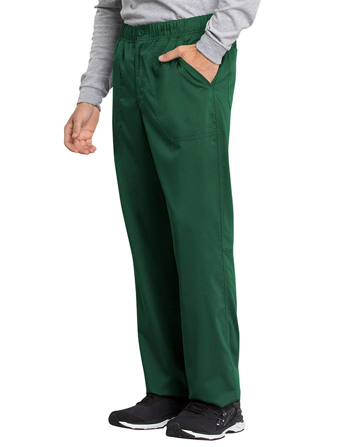 Cherokee Workwear Revolution Tech Men's Mid Rise Straight Leg Zip Fly Tall Pant - Hunter Green