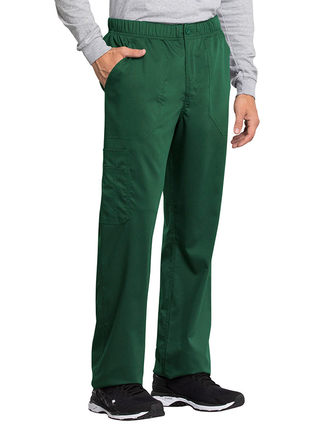 Cherokee Workwear Revolution Tech Men's Mid Rise Straight Leg Zip Fly Pant  Hunter green