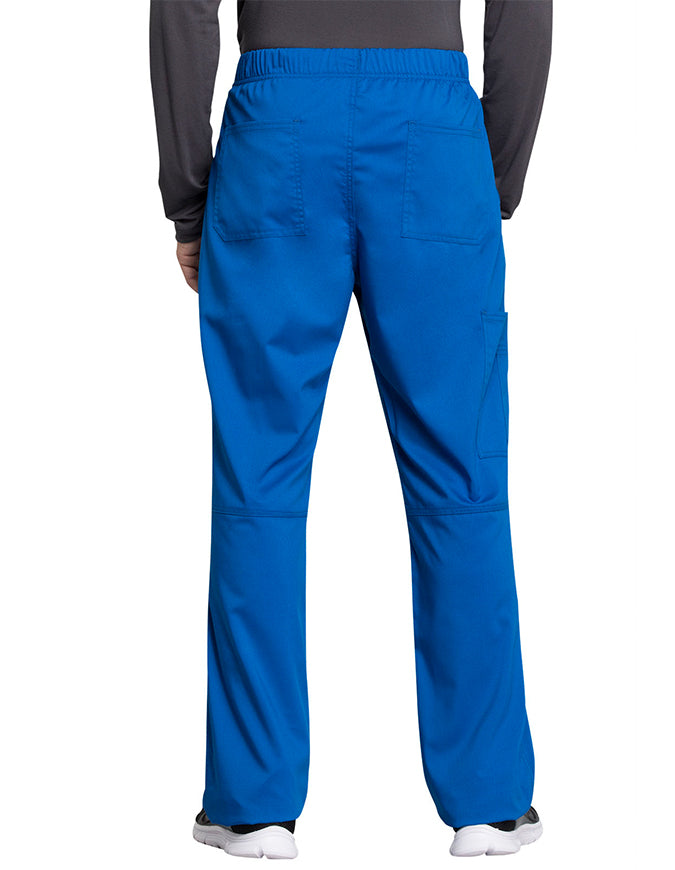 Cherokee Workwear Revolution Tech Men's Mid Rise Straight Leg Zip Fly Petite Pant Royal