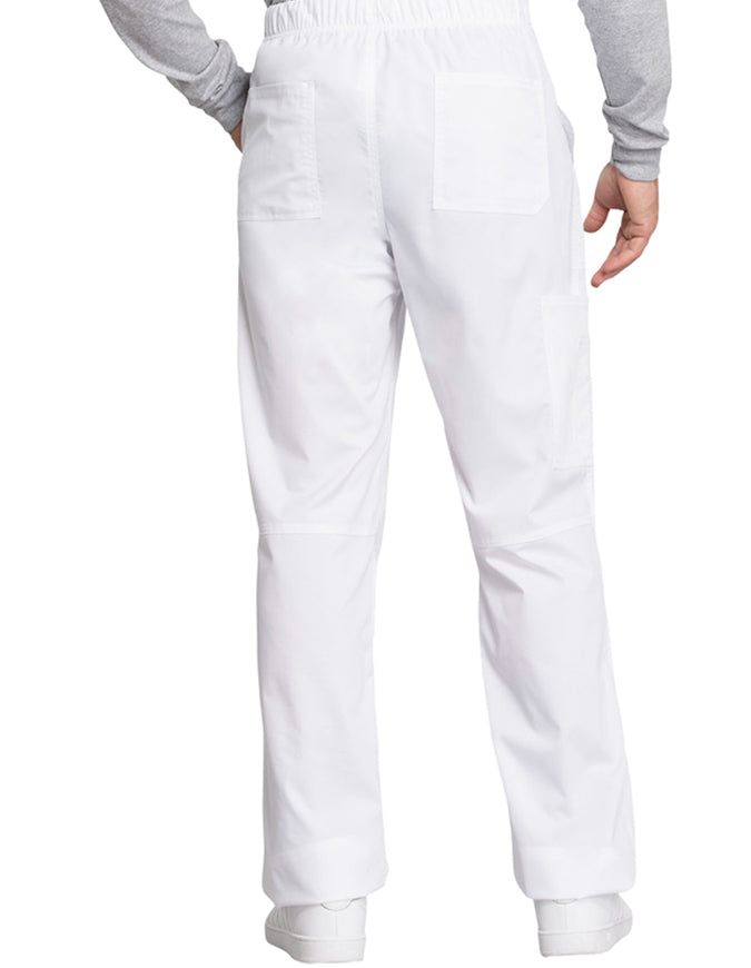 Cherokee Workwear Revolution Tech Men's Mid Rise Straight Leg Zip Fly Petite Pant White