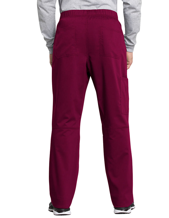 Cherokee Workwear Revolution Tech Men's Mid Rise Straight Leg Zip Fly Pant wine