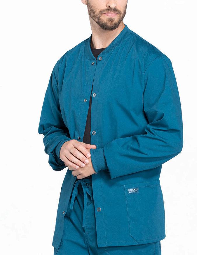 Cherokee Workwear Professional Men's Warm-up Jacket - Caribbean Blue