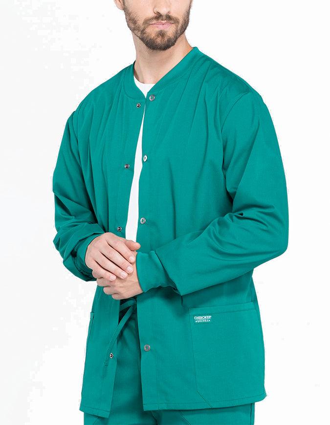 Cherokee Workwear Professional Men's Warm-up Jacket - Hunter Green