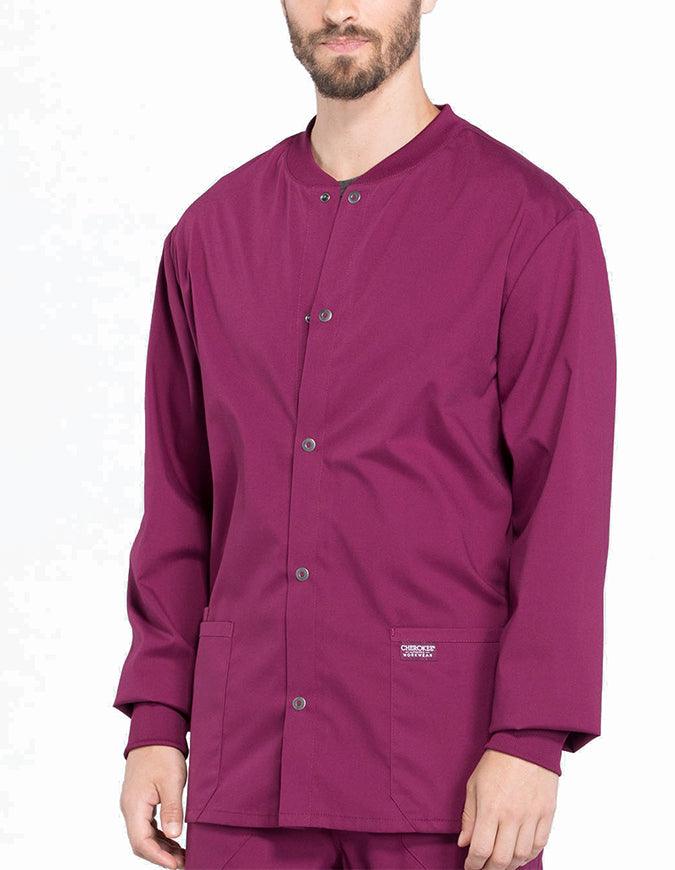 Cherokee Workwear Professional Men's Warm-up Jacket - Wine