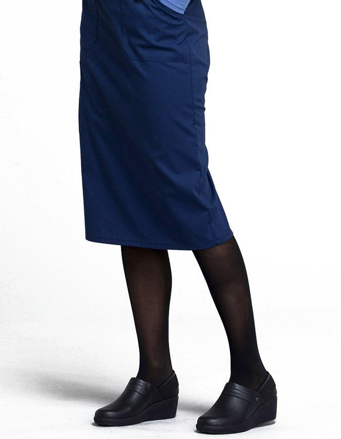 Cherokee Workwear WW Professionals Women's Knit Waistband Skirt - Navy