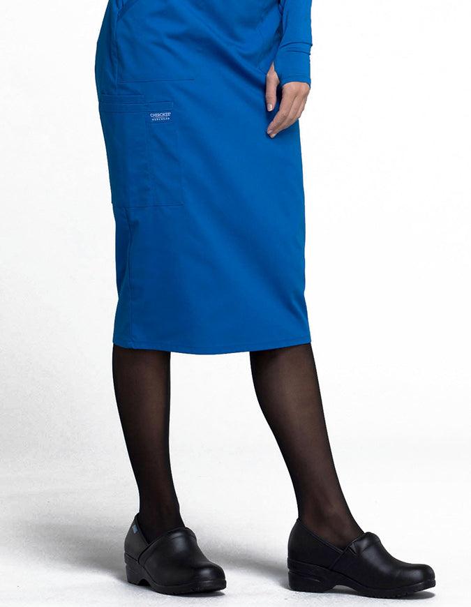 Cherokee Workwear WW Professionals Women's Knit Waistband Skirt - Royal