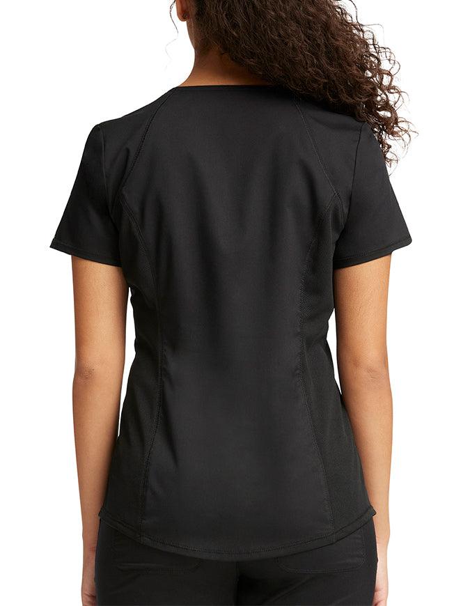 Cherokee Workwear Revolution Women's Soft Shaped V-Neck Top Black