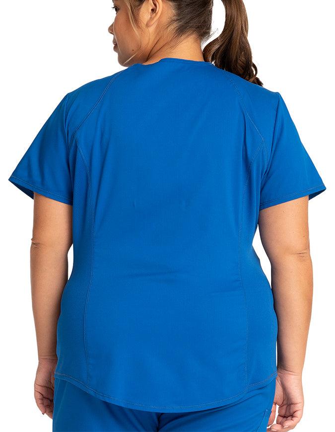 Cherokee Workwear Revolution Women's Soft Shaped V-Neck Top Royal