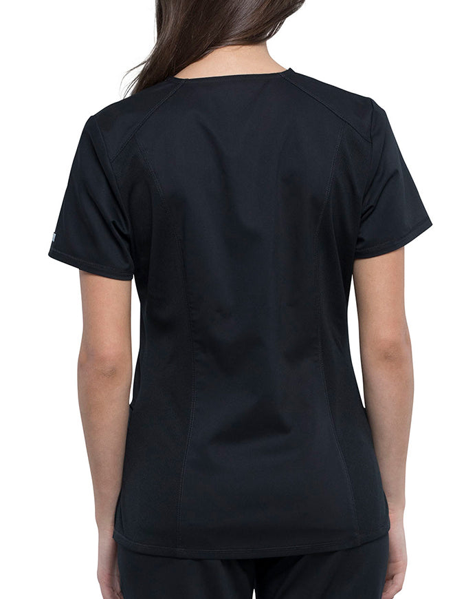 Cherokee Workwear Revolution Women's Round Neck Top Black