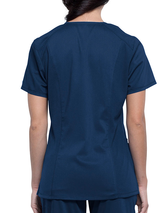 Cherokee Workwear Revolution Women's Round Neck Top Navy