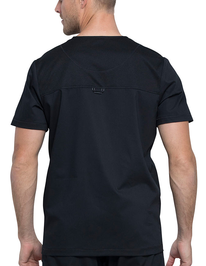 Cherokee Workwear Revolution Men's V-Neck Scrub Top - Black