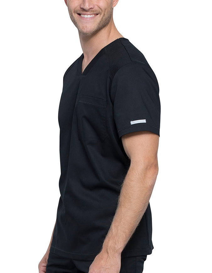 Cherokee Workwear Revolution Men's V-Neck Scrub Top - Black