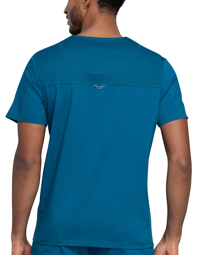 Cherokee Workwear Revolution Men's V-Neck Scrub Top - Caribbean Blue